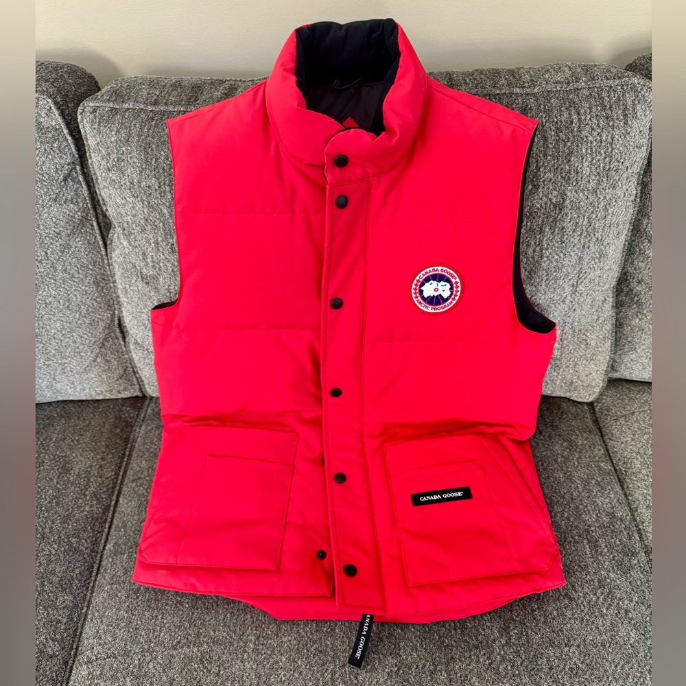 Canada Goose Vibrant Red Vest with Logo